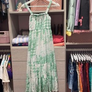 Girls long tie dye maxi dress